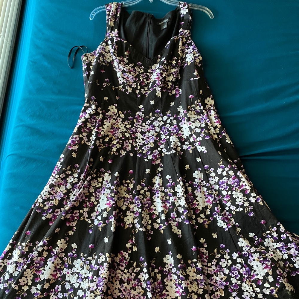 Lavender and white floral dress